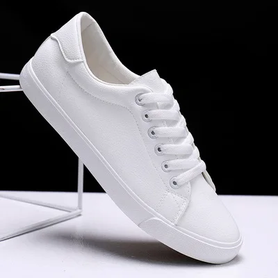 

men white Summer small shoes wear solid color thick-soled walking shoes with breathable daily canvas shoes in front of the r