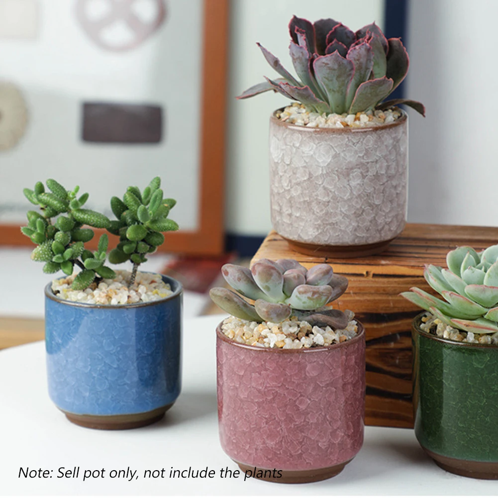 

6 Pcs Ceramic Flower Pots Juicy Plants Flowerpot Bonsai Cacuts Pot Home Garden Decor Mini Succulent Plant Pots Factory direct