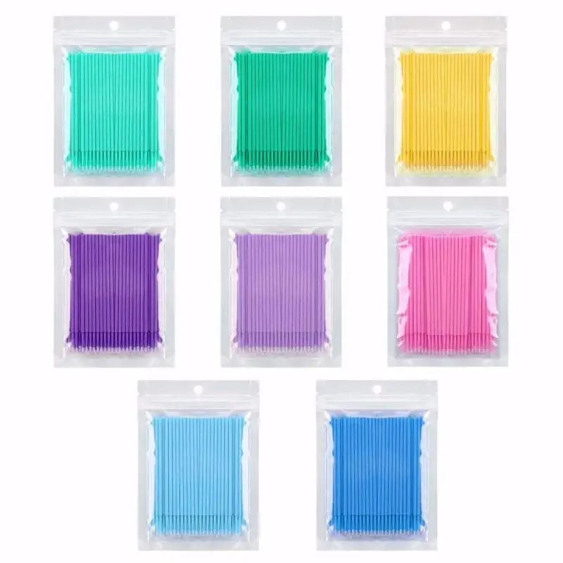 100PCS одноразовая щетка для ресниц тампон Microbrushes клей наращивания макияжа