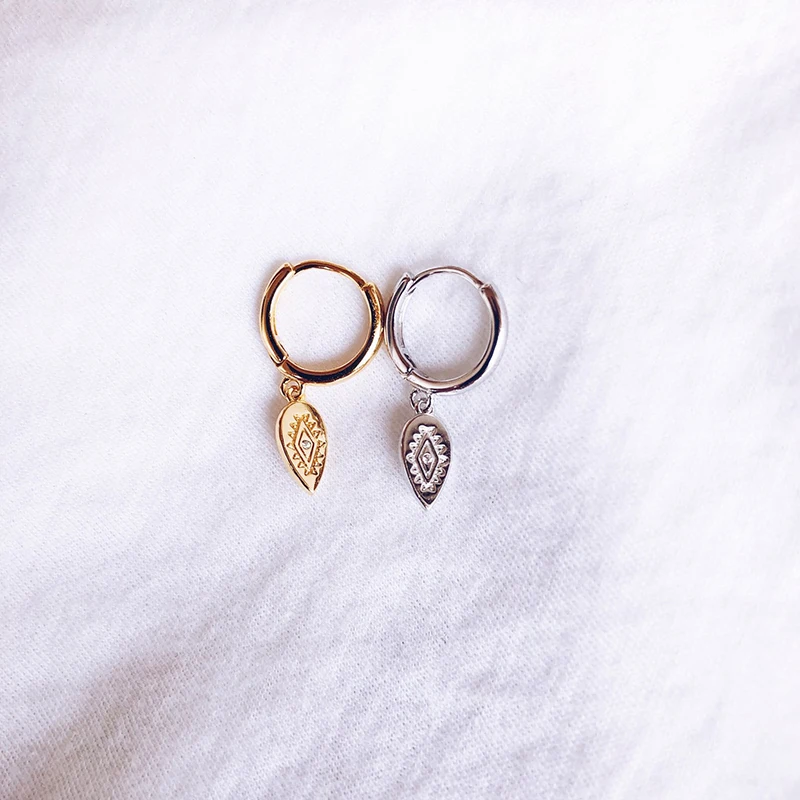 CRMYA богемные серьги сглаза с круглыми монетами и фианитами желтые посеребренные