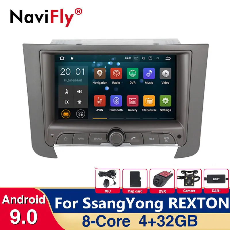 8 ядерный Android 9,0 4+ 32G Автомобильный Радио dvd мультимедийный плеер для SsangYong REXTON 2012 2013 gps-навигация с RDS Wifi BT