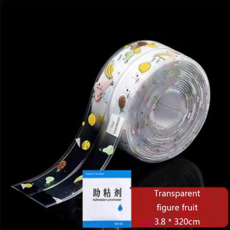 

3.8x320cm Kitchen Cartoon Antifouling Tape Waterproof Mold Proof Wall Sealing 203B