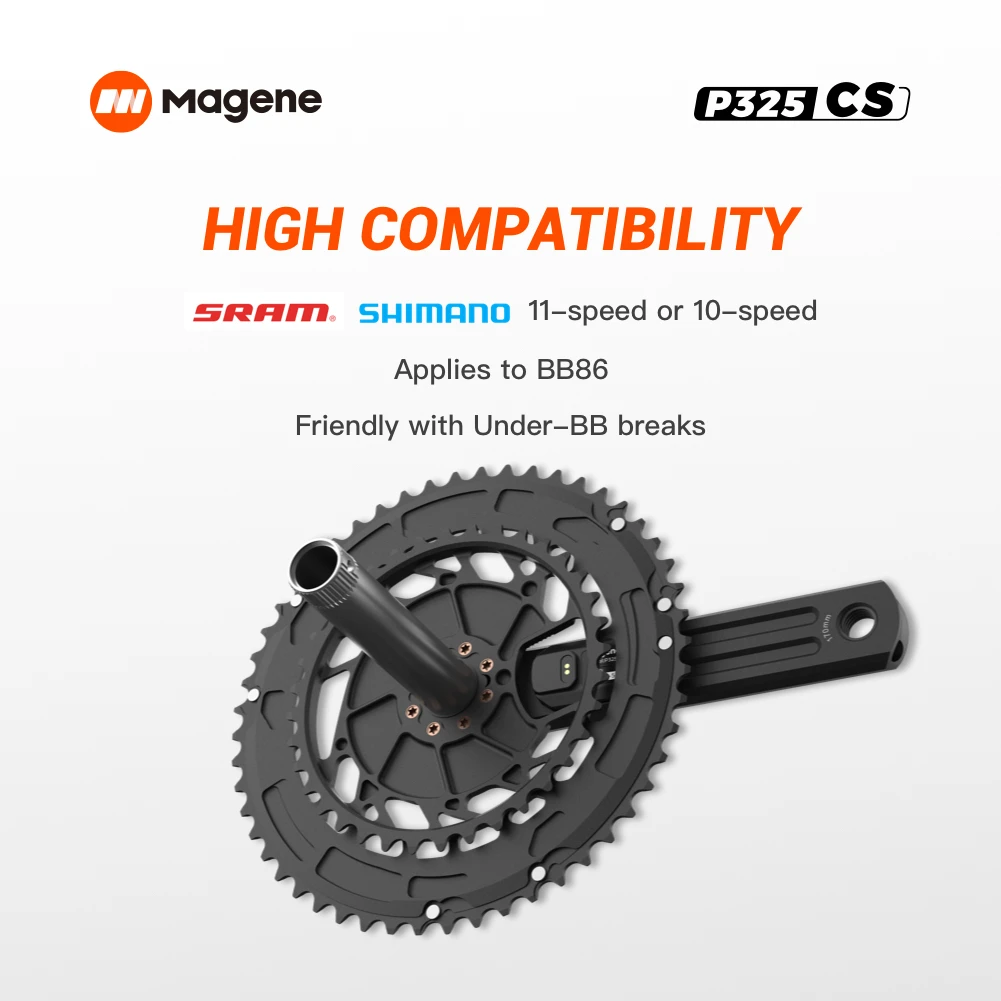 magene p325 cs power meter rechargeable dual side crankset road bike crank computer waterproof speedmeter for sram shimanobb86 free global shipping