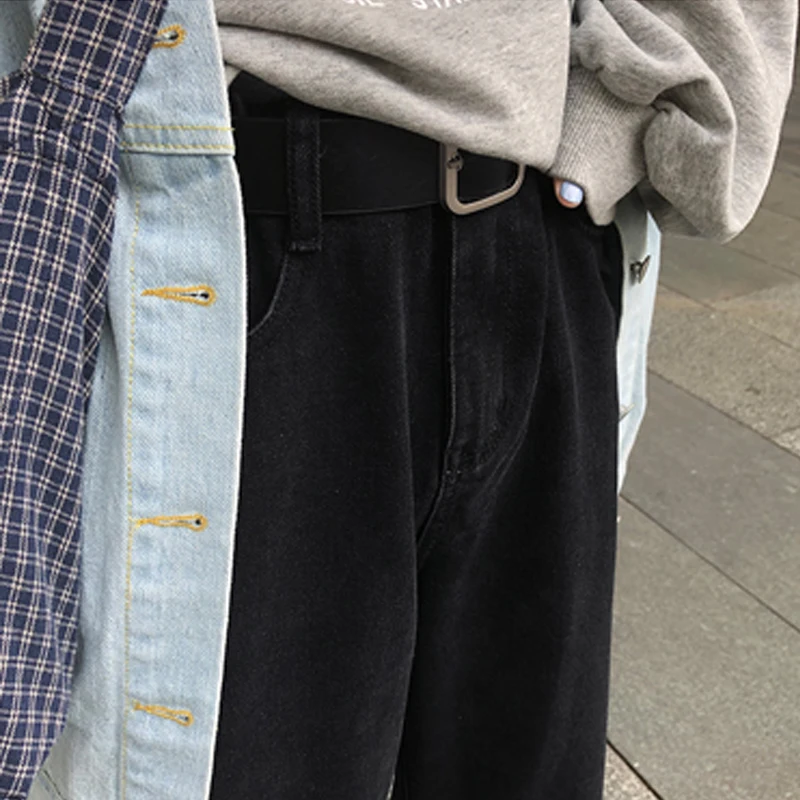 

Jeans Women High Waist Chic Stylish BF Style Spring Streetwear Baggy Full Length Ladies Wide Leg Trousers Students Hipster Mujer