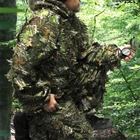 Камуфляжная камуфляжная одежда Geely с объемными листьями, куртка на кулиске с капюшоном и брюки с эластичным поясом, уличный охотничий костюм, комплект