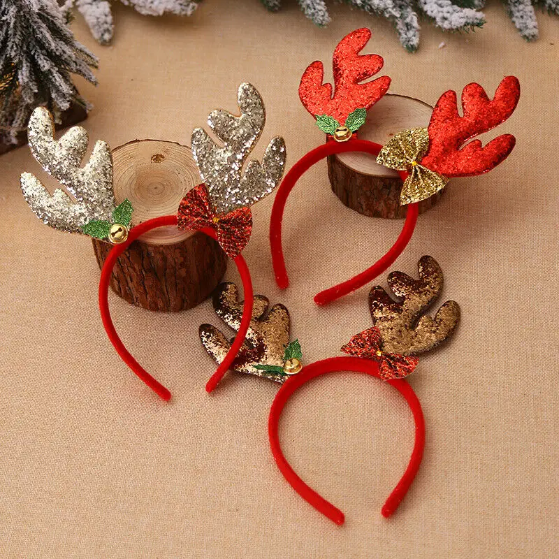 Happy Christmas Headbands Fancy Reindeer Antlers Hairband Xmas Kids Festive Party Decor Best Gift Wholesale | Дом и сад