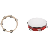 2pcs 8 inch musical tambourine tambourine drum round percussion gift for ktv party