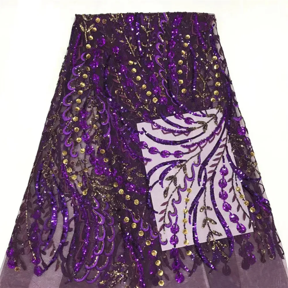 

Madison Green French Mesh Lace Fabric With Sequins African Laces Fabric Sequined Tulle Laces For Wedding Dress Materials