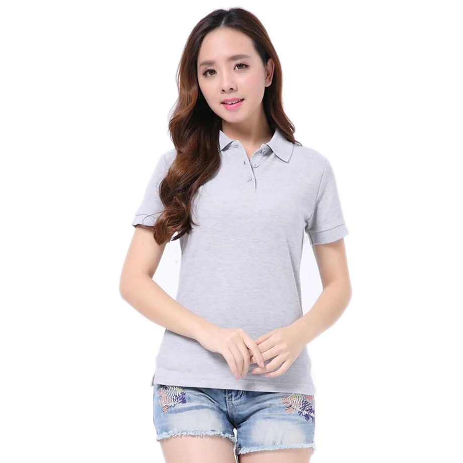Blusas Mujer Женская хлопковая рубашка поло с коротким рукавом модный простой топ Femme