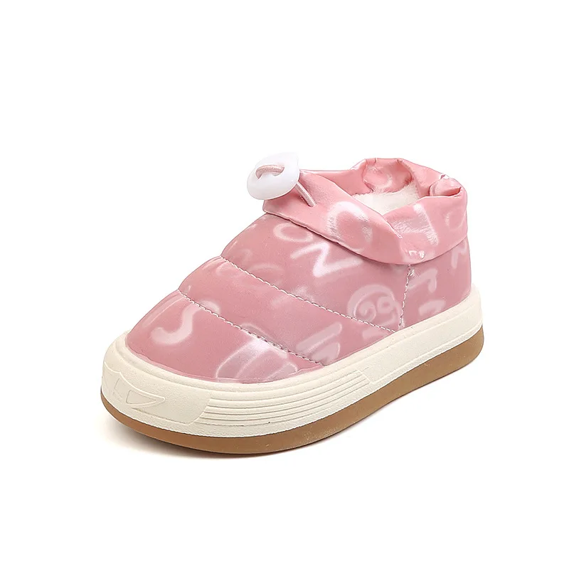 

Winter New Girls Snow Boots Plush Warm Little Girl Shoes Fashion Letter Print Infant Kids Short Boots SWK005