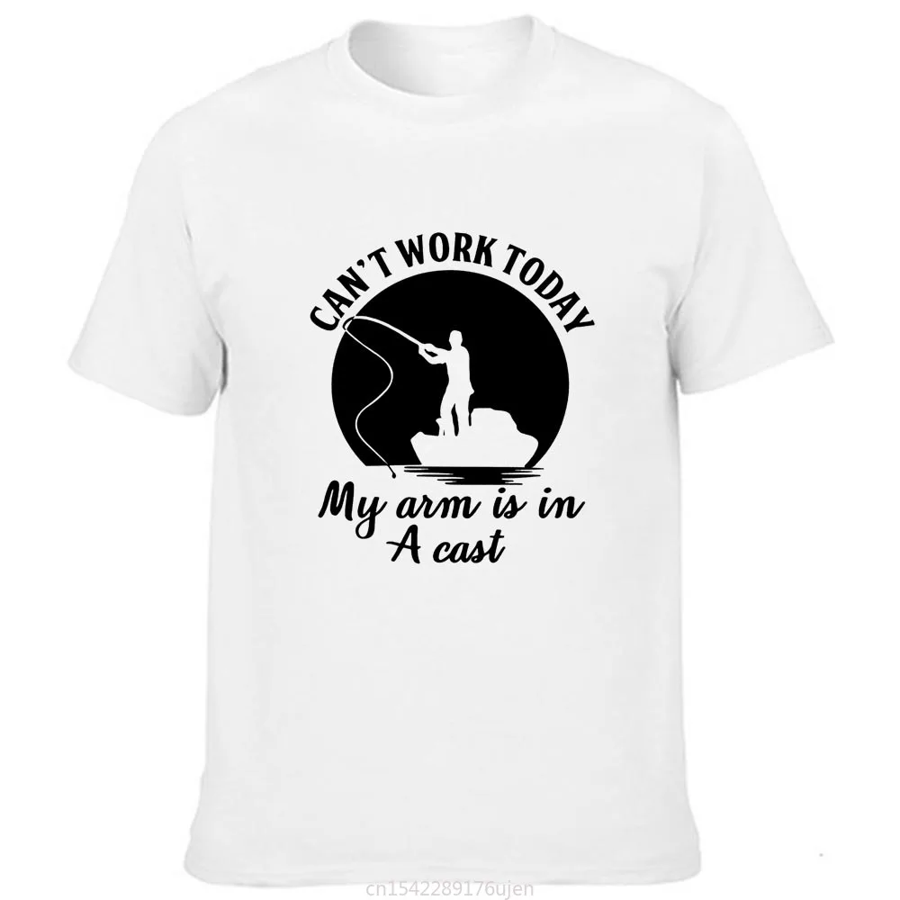 

Women's Funny T-shirt Can't Work Today Arm Is In A Cast Fish Fishing Fan Lover Streetwear Graphic Tees Short Sleeve Tops 2021
