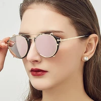 clip on sunglasses men steampunk brand design women fashion glasses vintage retro fashion sunglasses oculos uv400