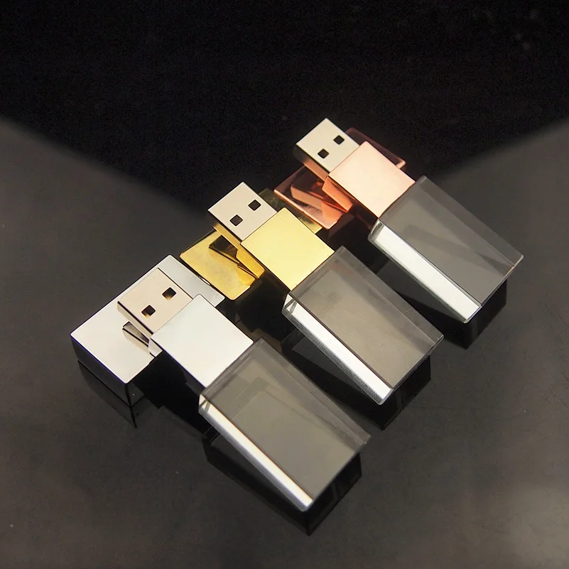 Розовое золото кристалл Usb с коробкой карта памяти флеш накопитель 4 ГБ 8 16 32