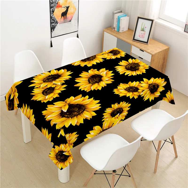 

Sunflower Tablecloth polyester Hotel Picnic Table Rectangular Table Covers Home Dining Tea Table Decoration