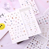 1pc 3d bronzing rhinestones sticker decal for nails self adhesive waterproof high quality nail art slider decals multi patterns