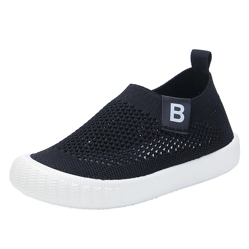 

Unisex Breathable Mesh Fabric Toddler Boy Casual Sneakers Summer Children Sport Shoes Soft Bottom Non-slip Slip On Kids Shoe