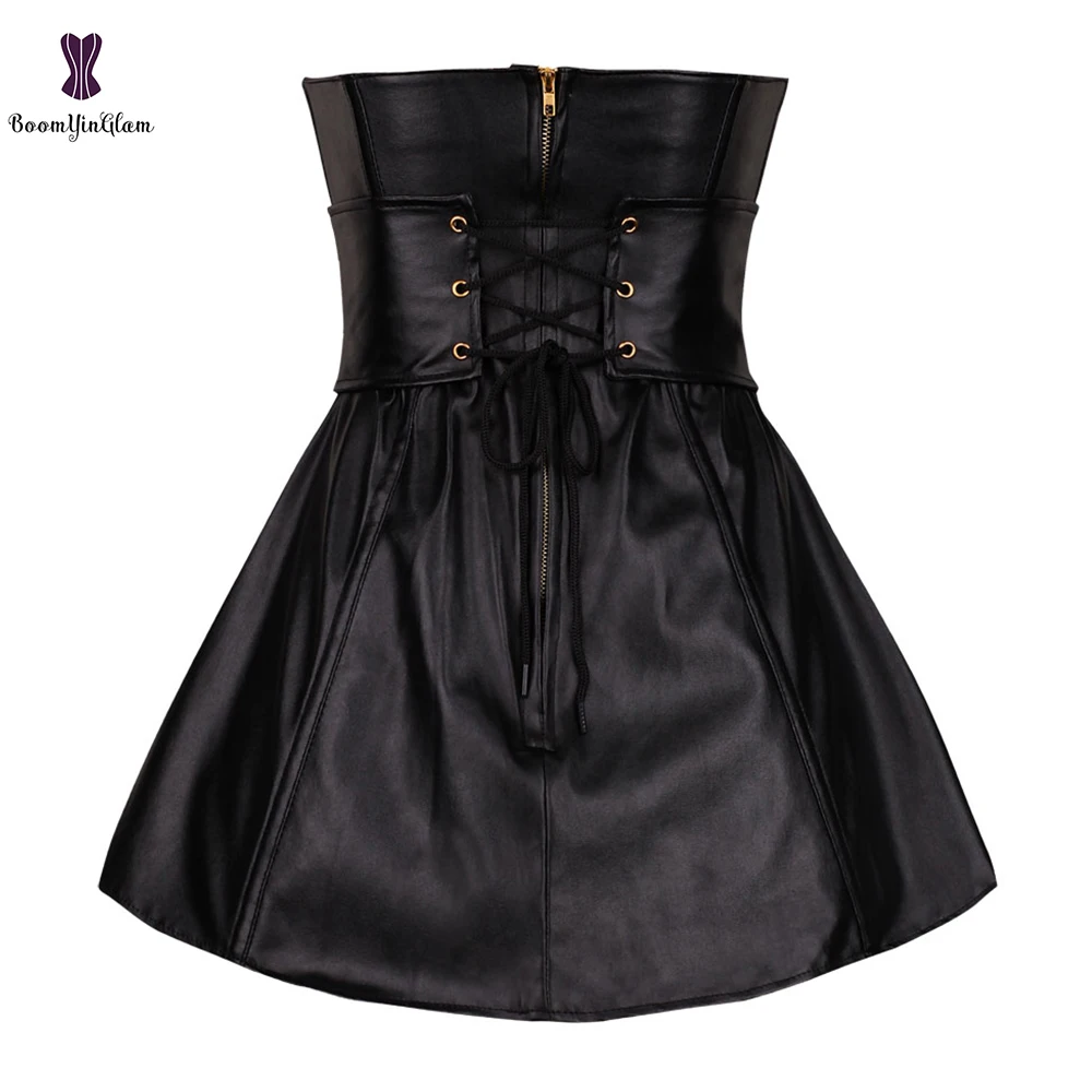 Жесткий корсет на шнуровке с пряжкой пуш-ап в стиле панк пикантное бюстье овебюст