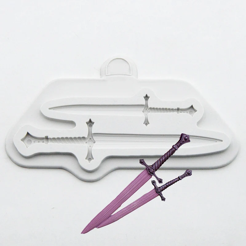 Винтажные мечи шаблон помадка торт плесень Детские вечерние жевательной резинки