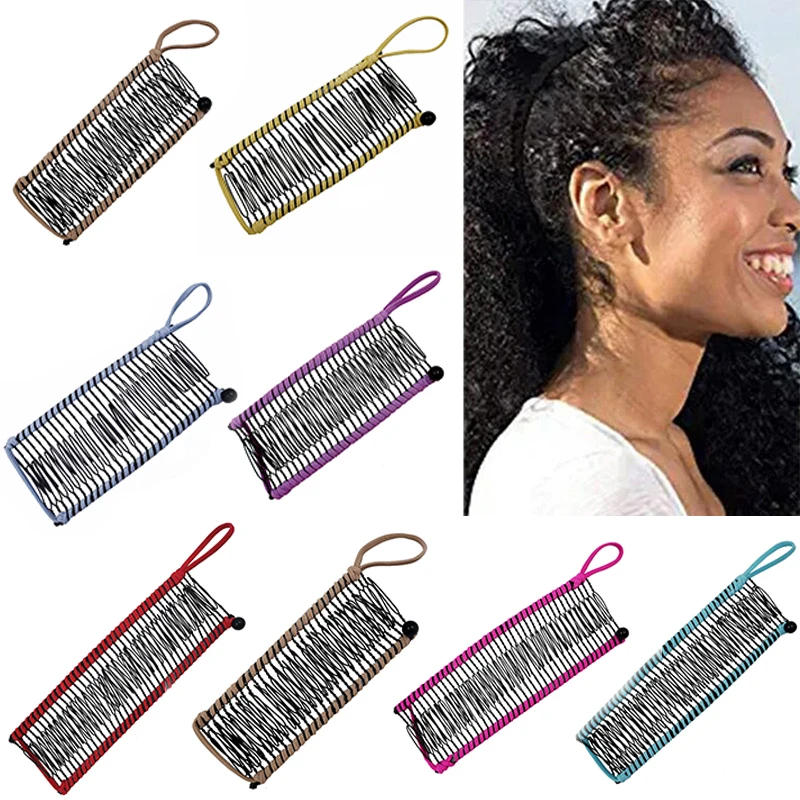 

Fashion Stretch Banana Clip Double Side Lazy Hair Curler Women Hair Comb Easy Thick Styling Tool Ponytail Hair Accessories