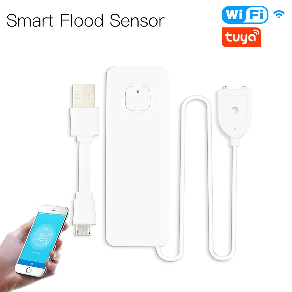WiFi, умный датчик потока, детектор утечки воды, оповещение о переливании воды, система охранной сигнализации Tuya/Smart Life App, дистанционное управление