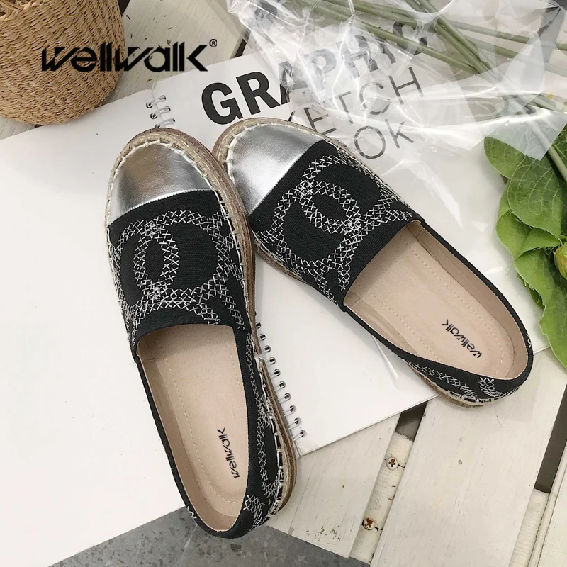 Эспадрильи слипоны из пеньковой ткани лоферы женская обувь на плоской подошве