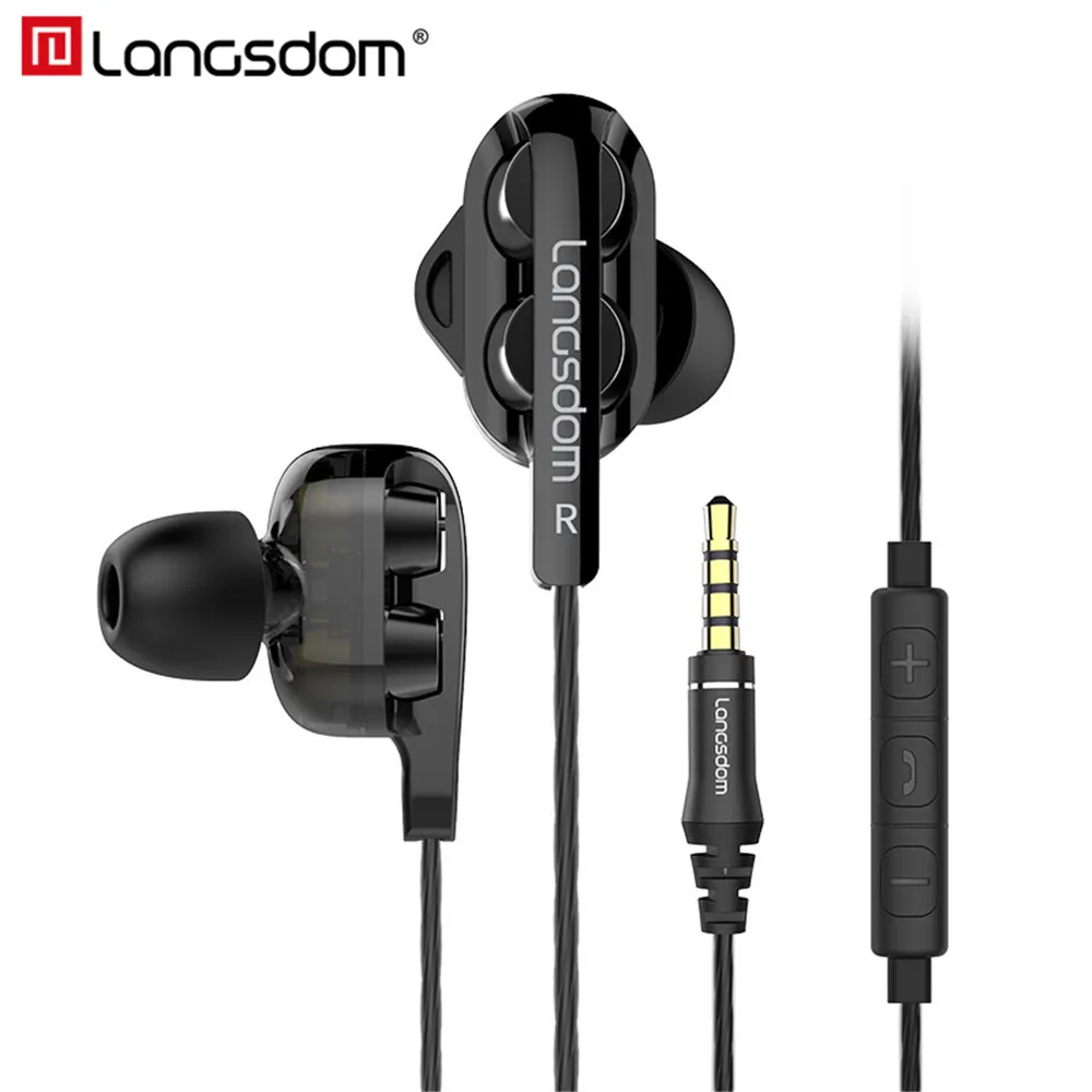 Фирменные наушники Langsdom D4C вкладыши с микрофоном 3 5 мм Hi Fi гарнитура для телефона