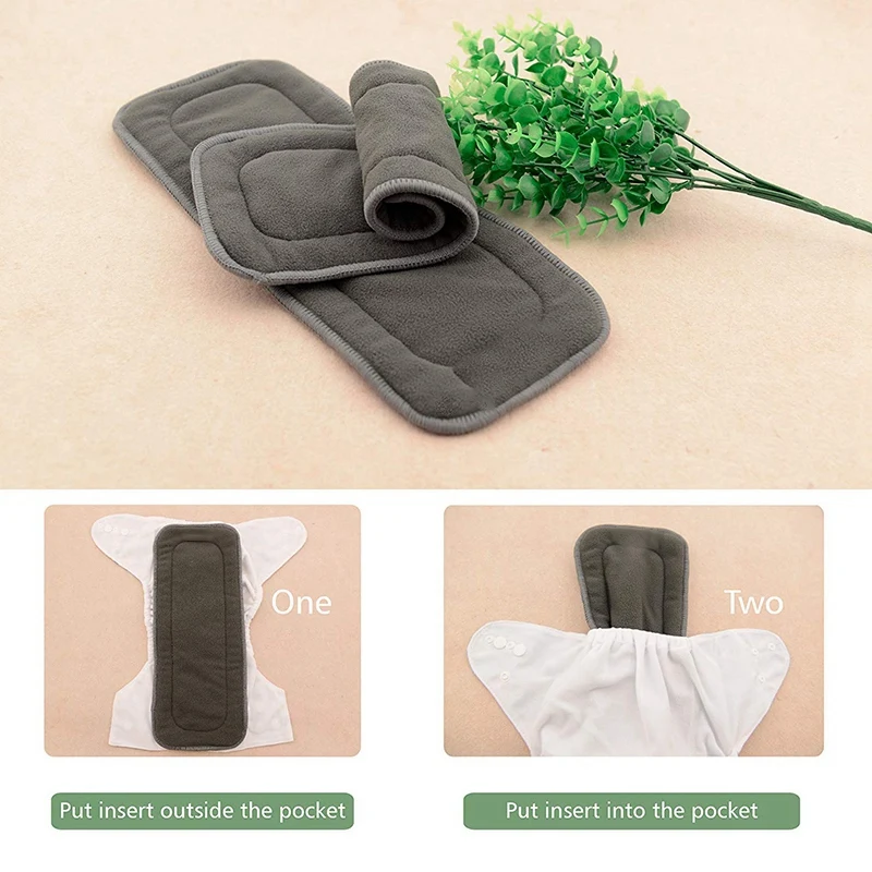 12 Упаковка мягкие и многоразовые 5 слоев ткань из бамбукового древесного угля