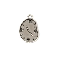 200pcs antique silver alloy clock charms pendants for jewelry making bracelet necklace diy accessories 13x22mm