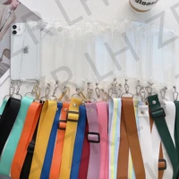 crossbody necklace lanyard strap chain phone case for iphone 11 12 13 pro max xs x se 2020 6s 7 8 plus xr transparent tpu cover