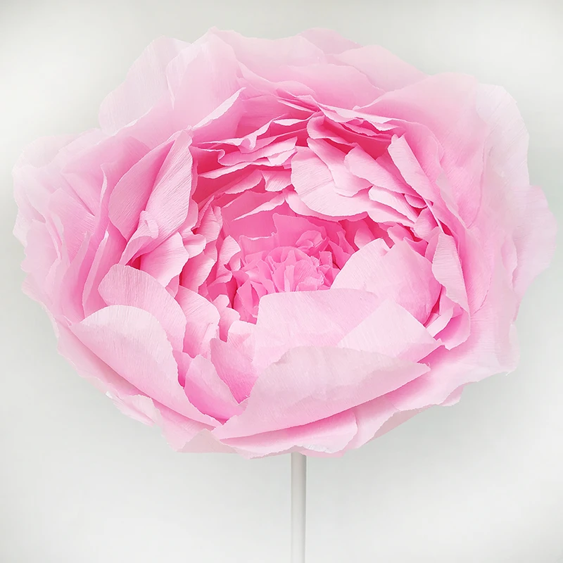 pink 50cm Гигантская бумага цветы большой пион голова лист для домашнего декора украшение Искусственные цветы Свадебные стены фон украшение для вечеринки - Цвет: pink 50cm