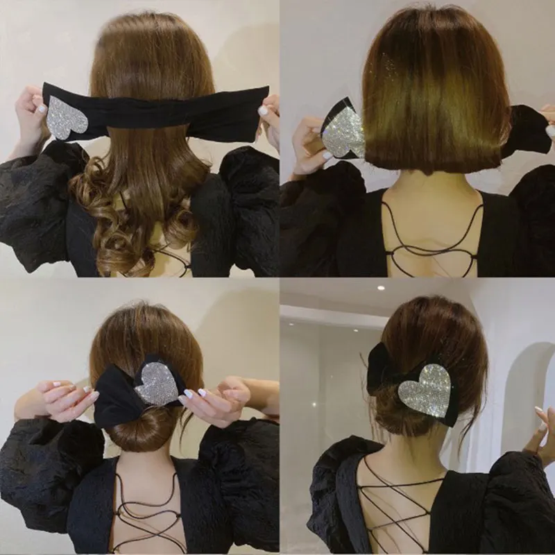 

Женский твист-пучок с бантом и улыбкой