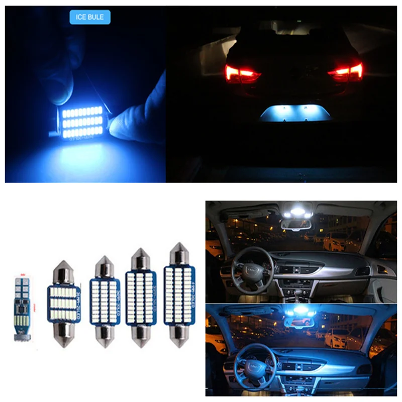 

13pcs White Iceblue Canbus led Car interior lights Package Kit For Benz B-Class B200 W245 2005 - 2011 LED interior reading light
