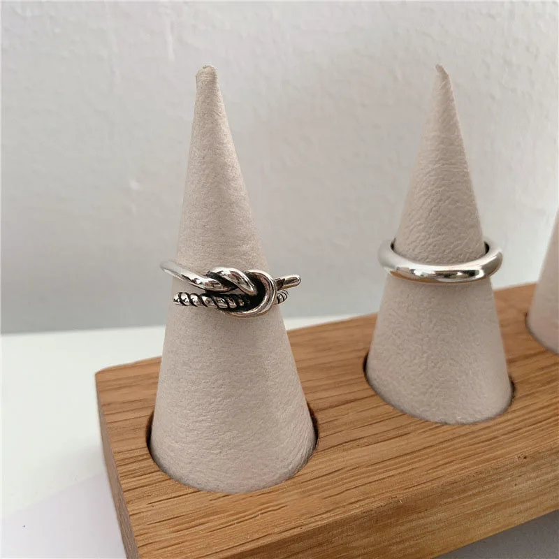 ANENJERY Ретро стиль нестандартная гладкая цепочка тайское серебряное кольцо 925