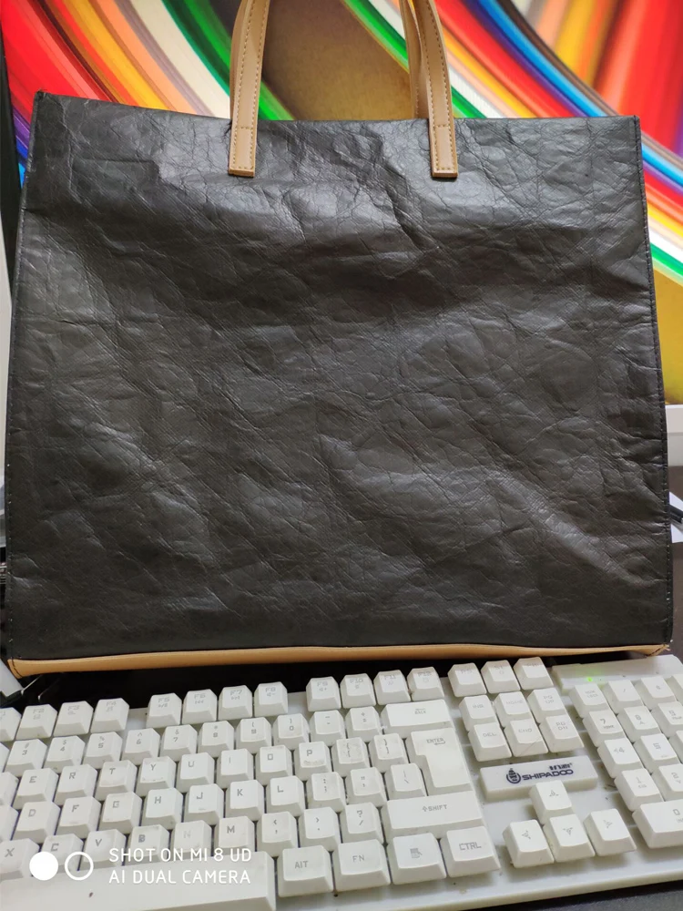 

Women Latest Fashion Handbags Lady Shoulder Bag Kraft Paper Totes Messenger Bag Washable Tear-resistant Environmentally Friendly
