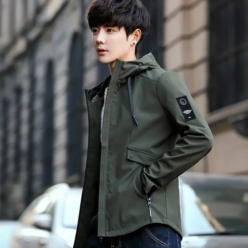 

Autumn and winter men's jacket fashion tooling jacket casual plus size slim plus fleece top tide