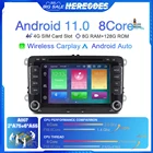 Автомобильный мультимедийный плеер Carplay 2DIN Android 11 с GPS для VW Volkswagen Skoda Octavia golf 5 6 touran passat B6 polo Jetta радио DSP