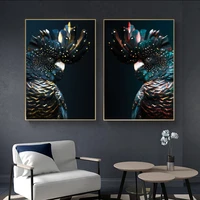 colored canvas print painting modern wall art parrot hummingbird posters birds and flowers picture for living room home decor