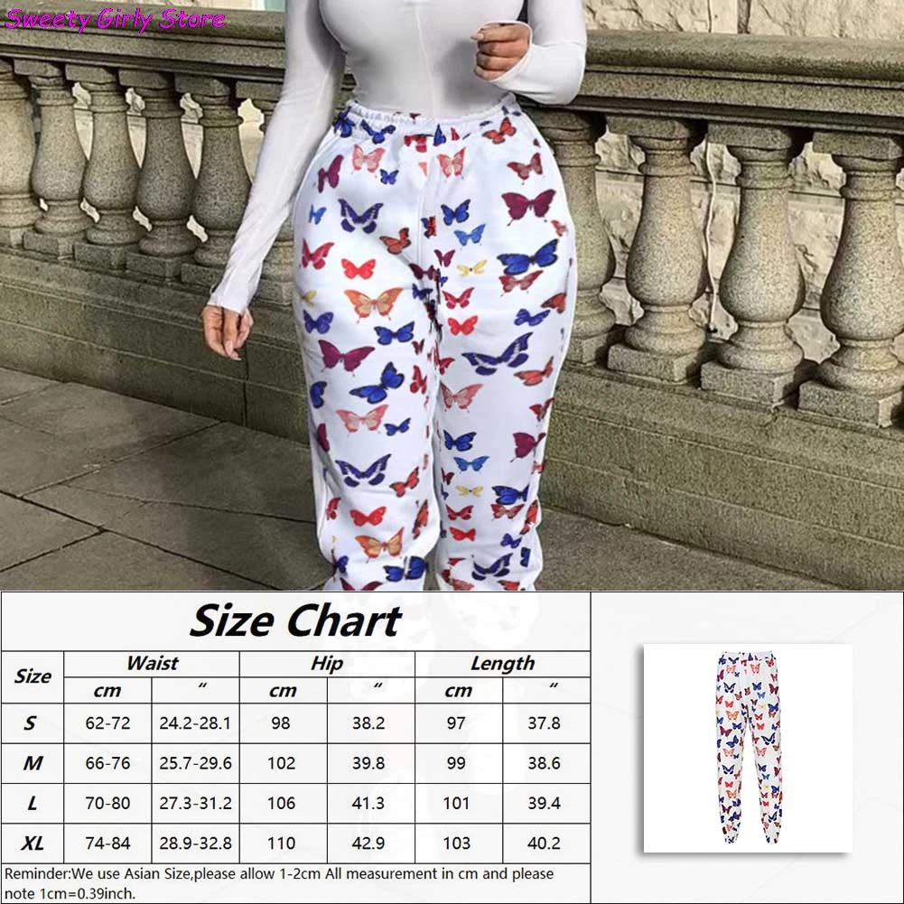 

Butterfly Print Harem Pants Women Fashion Streetwear Jogger Autumn Summer Loose Trousers Plus Size Baggy Sweatpant Elastic Waist