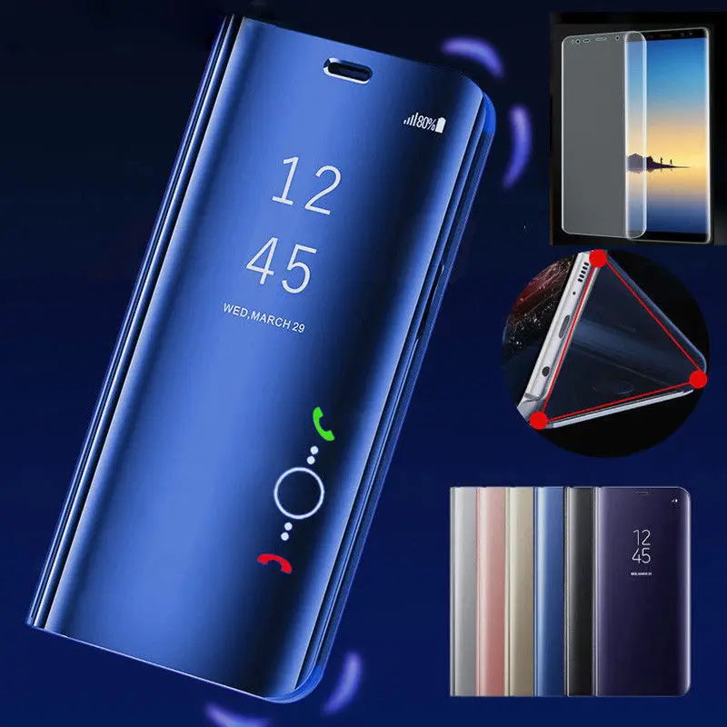Mirror Smart View Case for Xiaomi Redmi 5 Plus 6A Note7 4X 6 Pro Flip Leather Stand For 9 Max3 F1 Mi 8 Lite Cover | Мобильные