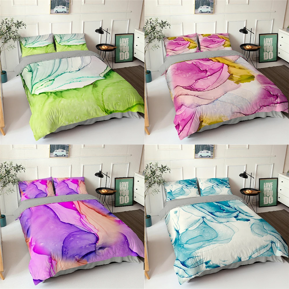 

Пододеяльник с мраморным принтом, наволочка, одеяло, чехол с принтом, роскошный комплект постельного белья с 3D принтом, односпальное, двуспа...