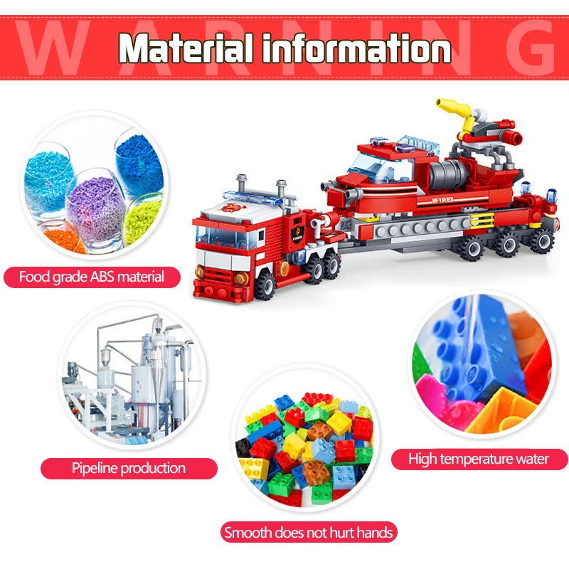 Пожарная станция автомобиль-Вертолет Лодка строительные блоки Совместимые