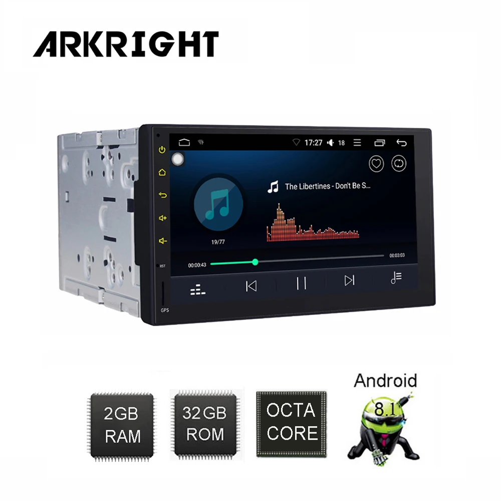 Автомобильный радиоприемник ARKRIGHT 7 дюймов 2 + 32 ГБ 2Din Android 8 1 Универсальный плеер