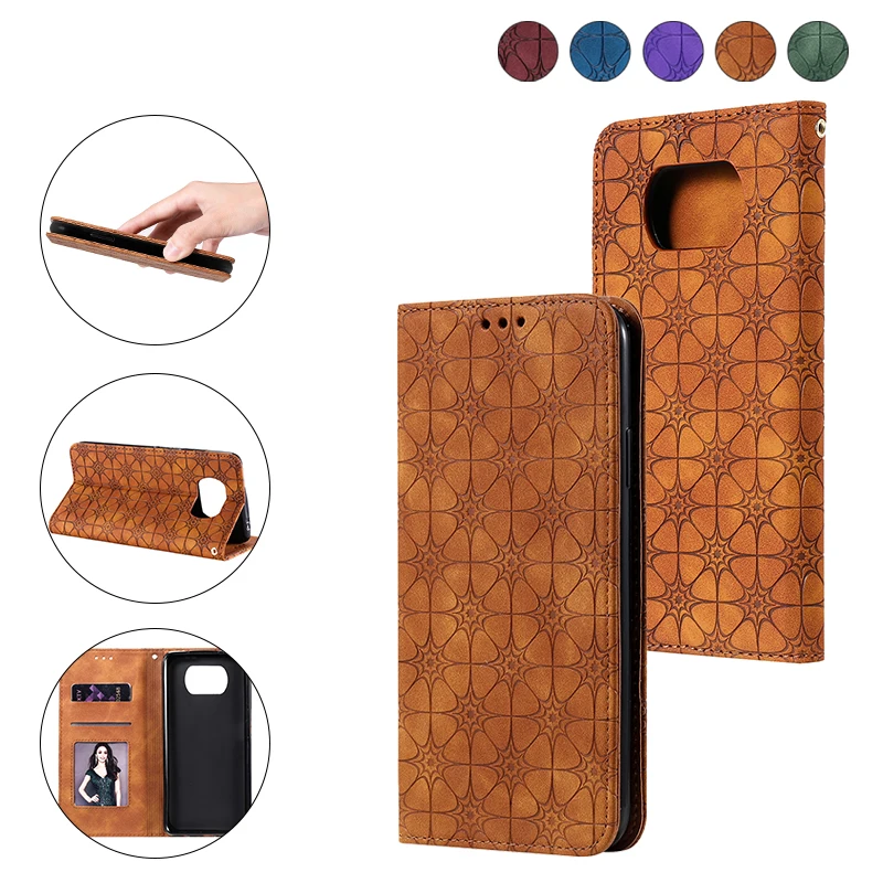 

Magnetic Wallet Phone Case Card Slot For Xiaomi Mi Poco M2 F2 X3 M3 Pro NFC 10i 10T Note 10 Lite Solid Color Shockproof Cover