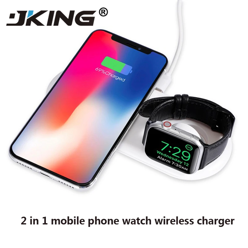 2 в 1 зарядное устройство Беспроводная зарядная станция для смартфонов наручных