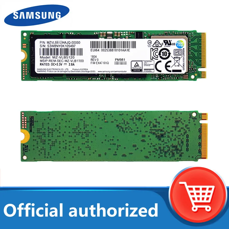 SAMSUNG 1 ТБ SSD M.2 PM981 256 ГБ 512 półprzewodnikowy dysk twardy M2 NVMe PCIe 3 0x4 TLC PM сделать laptopa|Внутренние