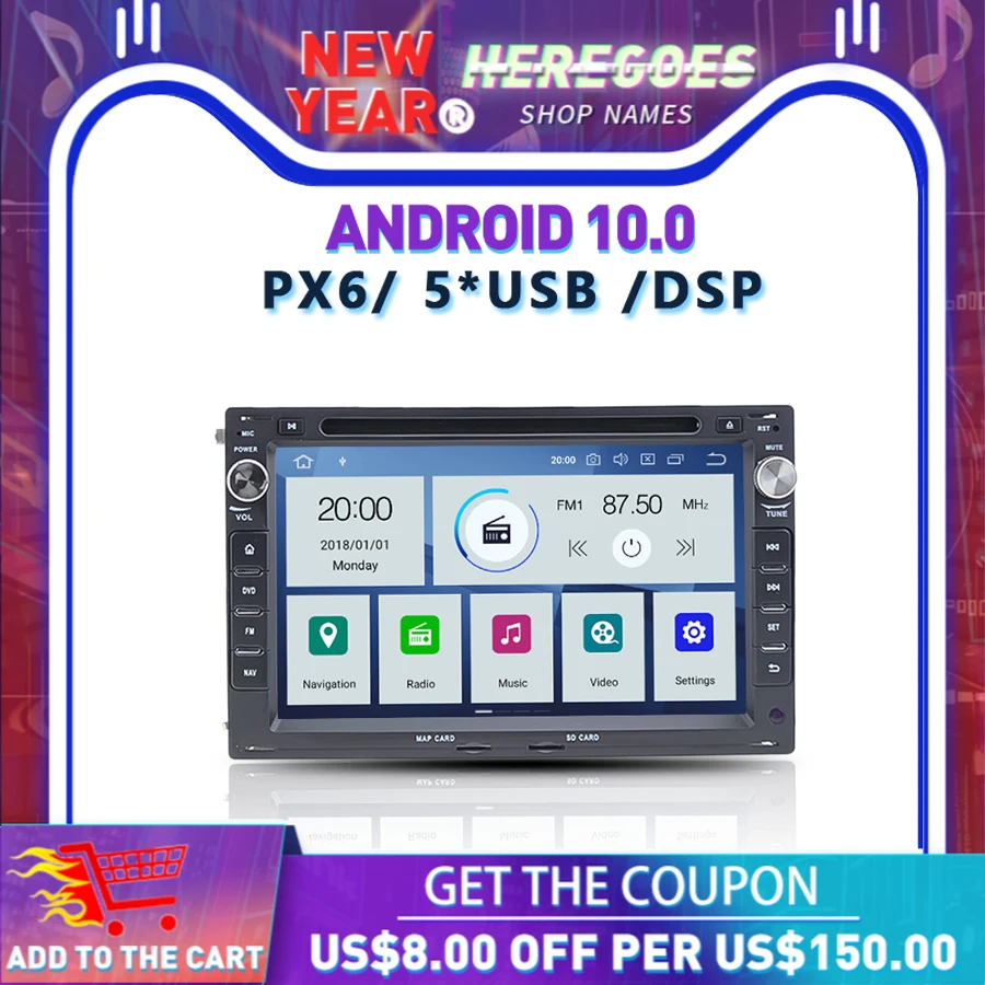 PX6 IPS DSP Android 10 4G RAM + 64G ROM RDS радио Bluetooth 5 0 карта Wifi автомобильный DVD GPS плеер для VW Jetta