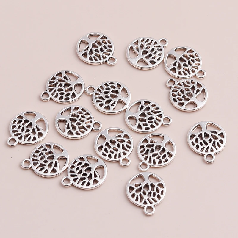 Небольшие пустое Дерево жизни Подвески сделай сам 50 шт. винтажные ожерелья под