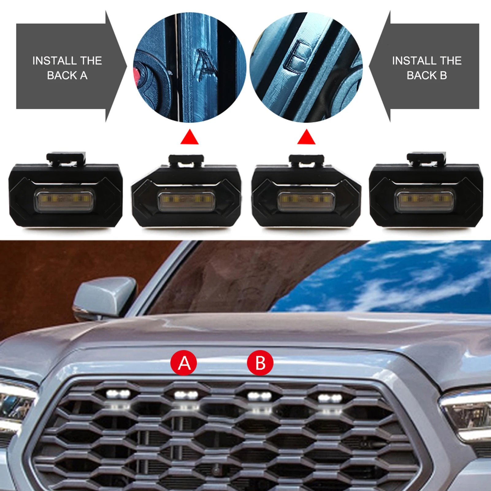 4 шт. Передняя светодиодная решетка радиатора с дополнительным предохранителем