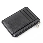 Мужской кошелек, однотонный текстурированный Кошелек из искусственной кожи на молнии с держателем для карт, мини-кошелек для монет B99