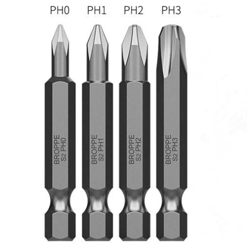 Магнитная отвертка Philips PH0/PH1/PH2/PH3 с шестигранным хвостовиком 1/4 дюйма 10 шт. - купить